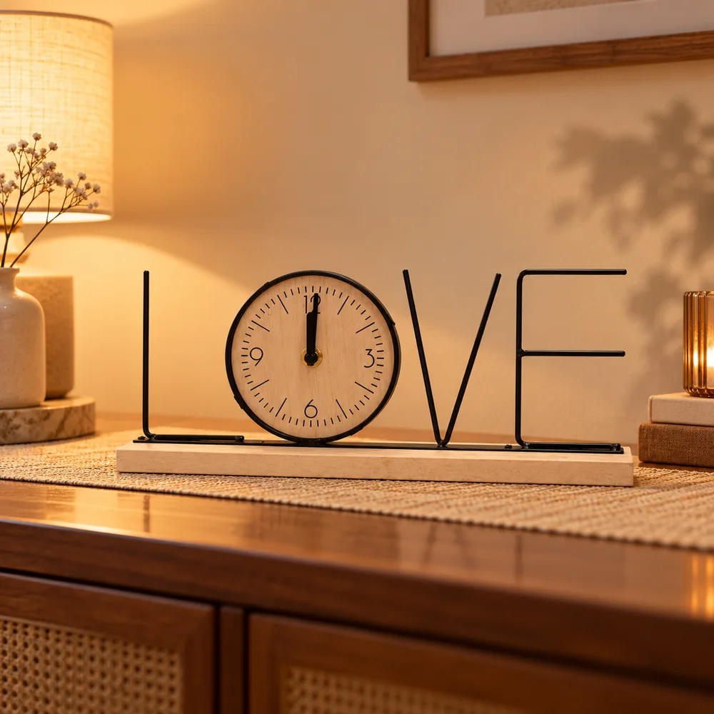 LOVE Letter Table Clock close view