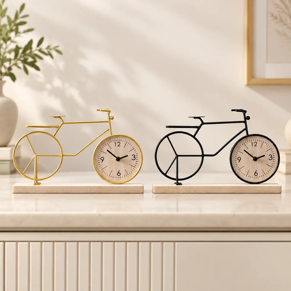 Vintage Bicycle Table Clock detail