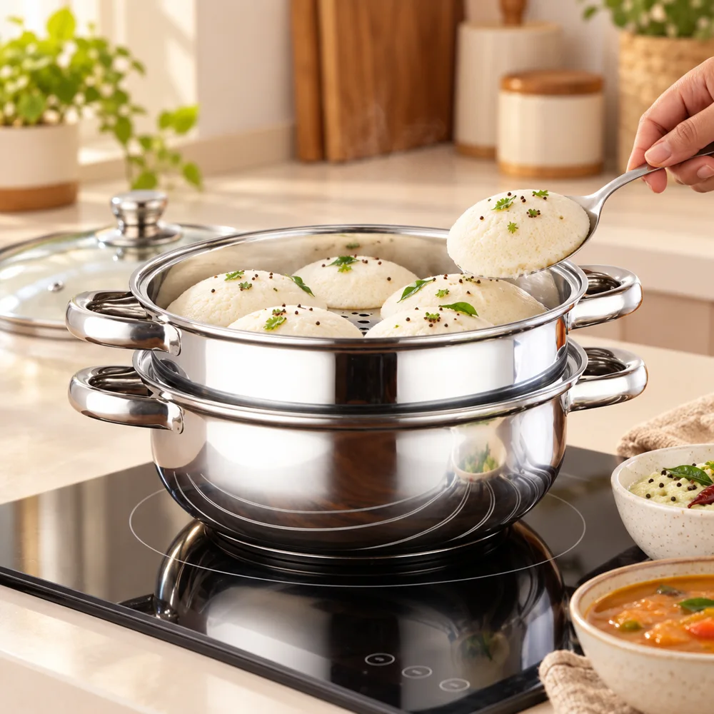 Stainless Steel Steamer & Soup Pot (28 cm & Steamer) — Ready for your space