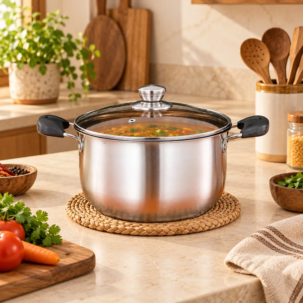 Steel Soup Pot with Lid (20 cm)