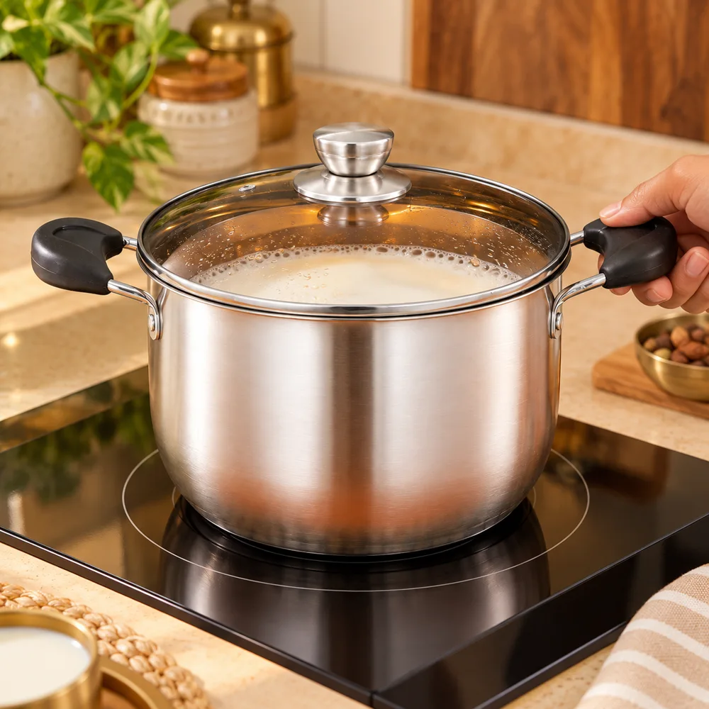 Steel Soup Pot with Lid (20 cm) — Ready for your space