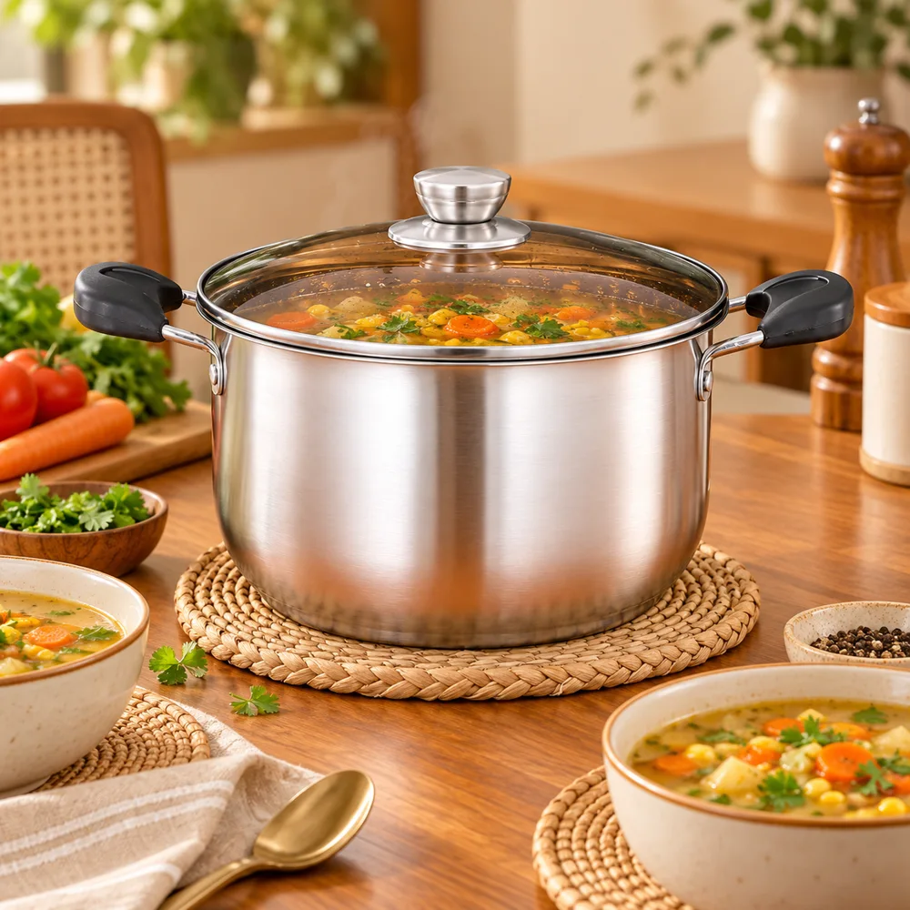 Steel Soup Pot with Lid (20 cm) detail