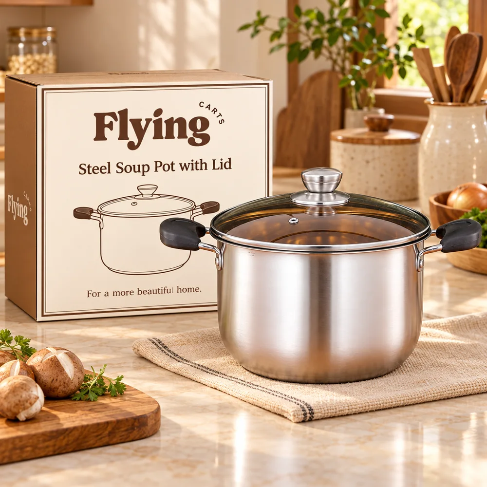 Steel Soup Pot with Lid (20 cm) styled view