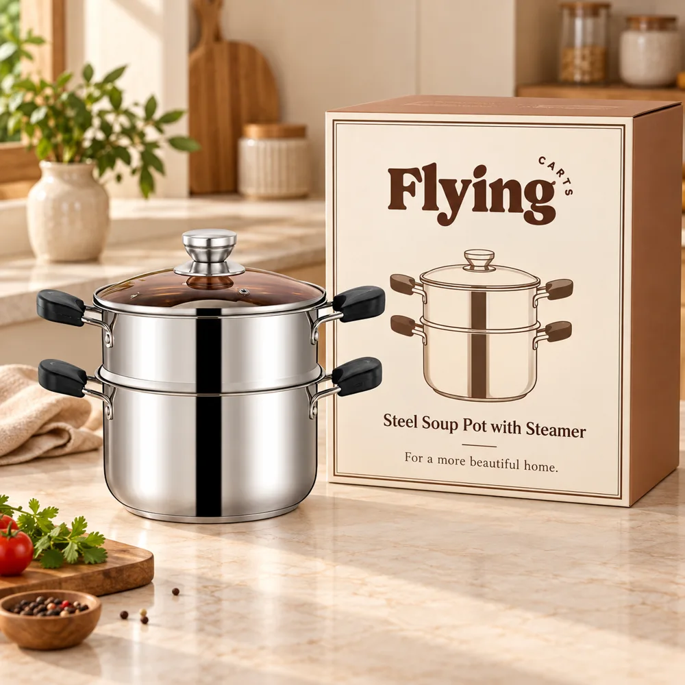Steel Soup Pot with Steamer (20 cm) styled view