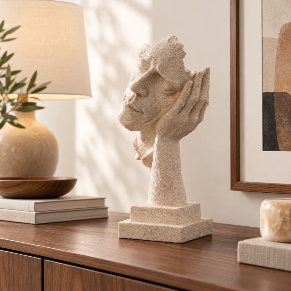 Quietude Sandstone Listening Sculpture in use