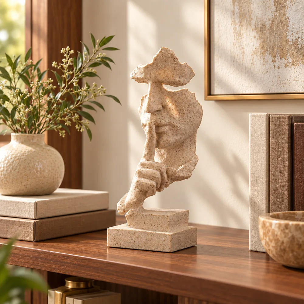 Quietude Sandstone Silence Sculpture — Everyday setup