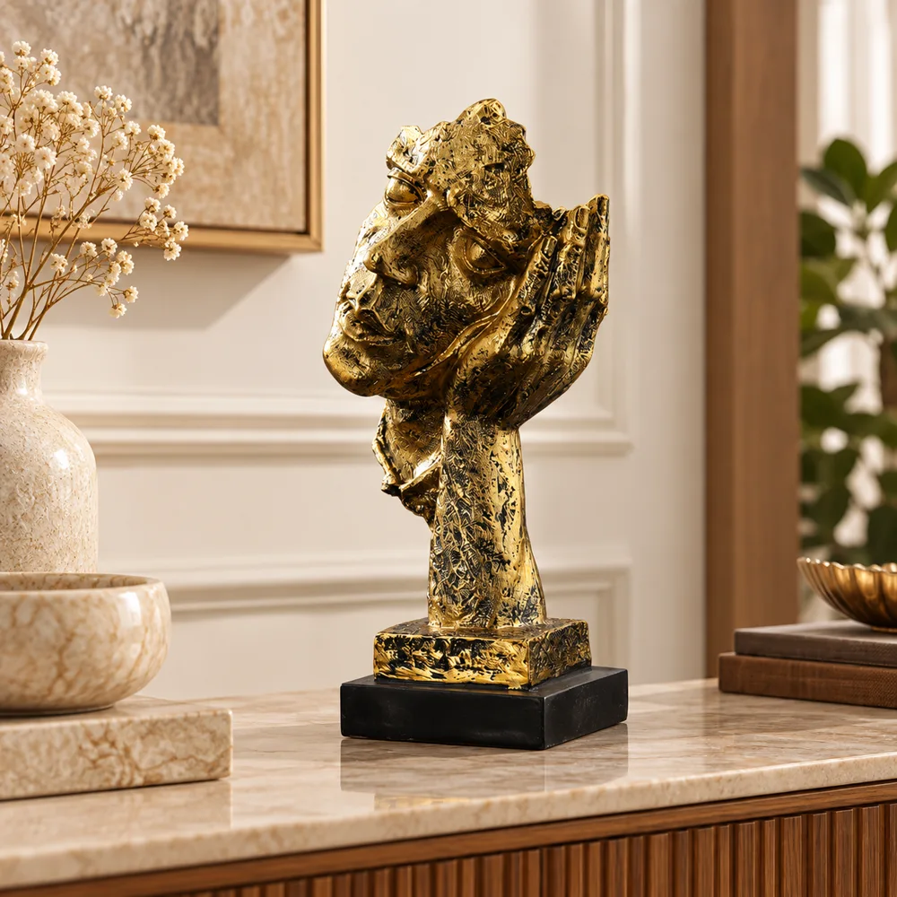 Quietude Antiqued Gold Tone Listening Sculpture