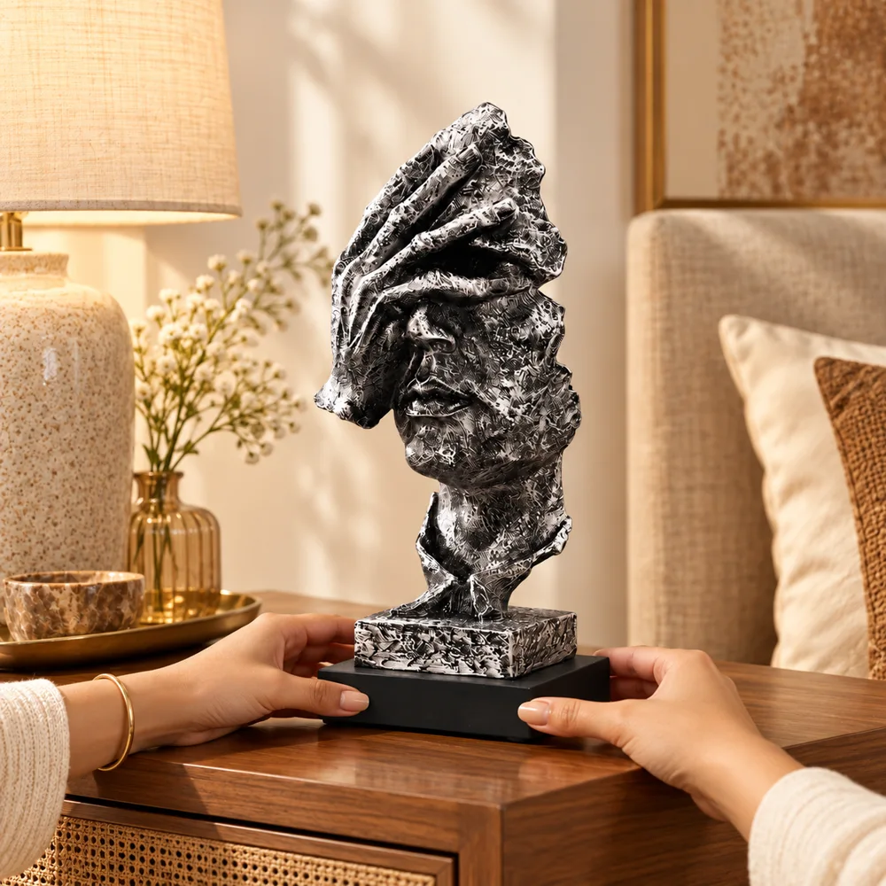 Quietude Antiqued Silver Reflection Sculpture — Form and function