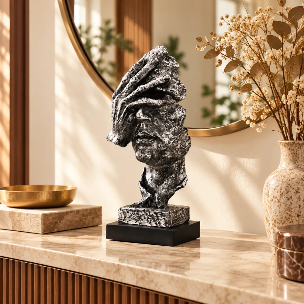 Quietude Antiqued Silver Reflection Sculpture — Ready for your space