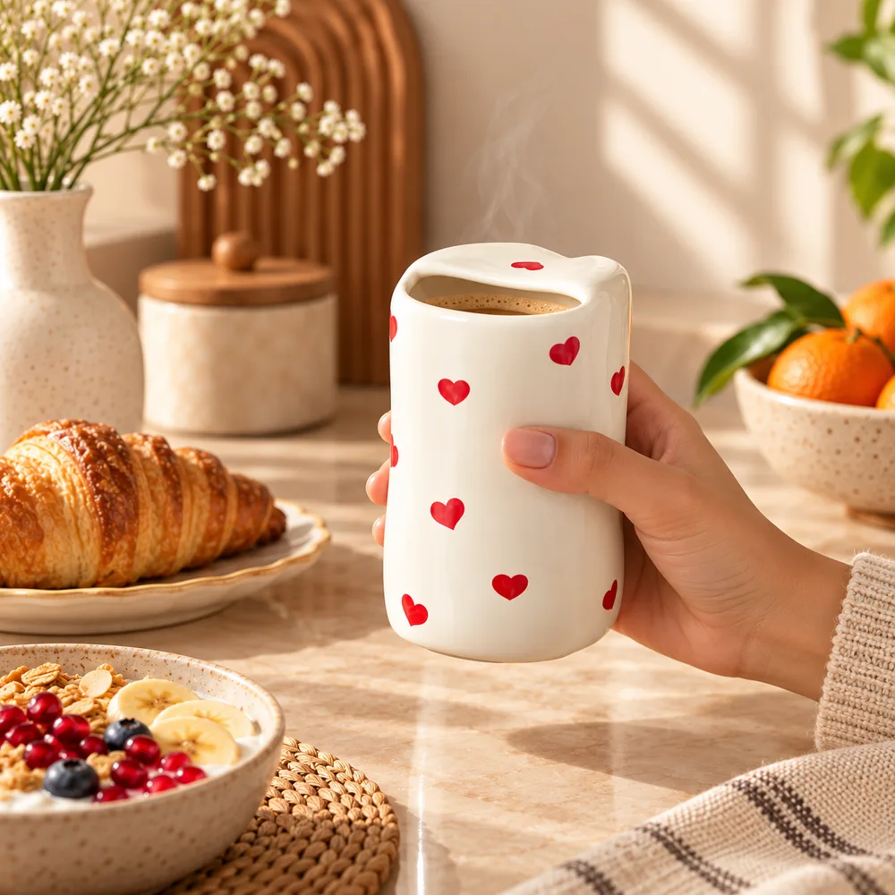 Sweetheart Ceramic Mug (330 ml) in use