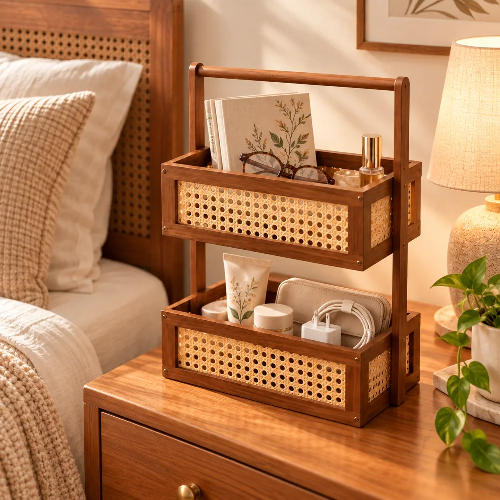 Woven Vanity Display Stand styled view