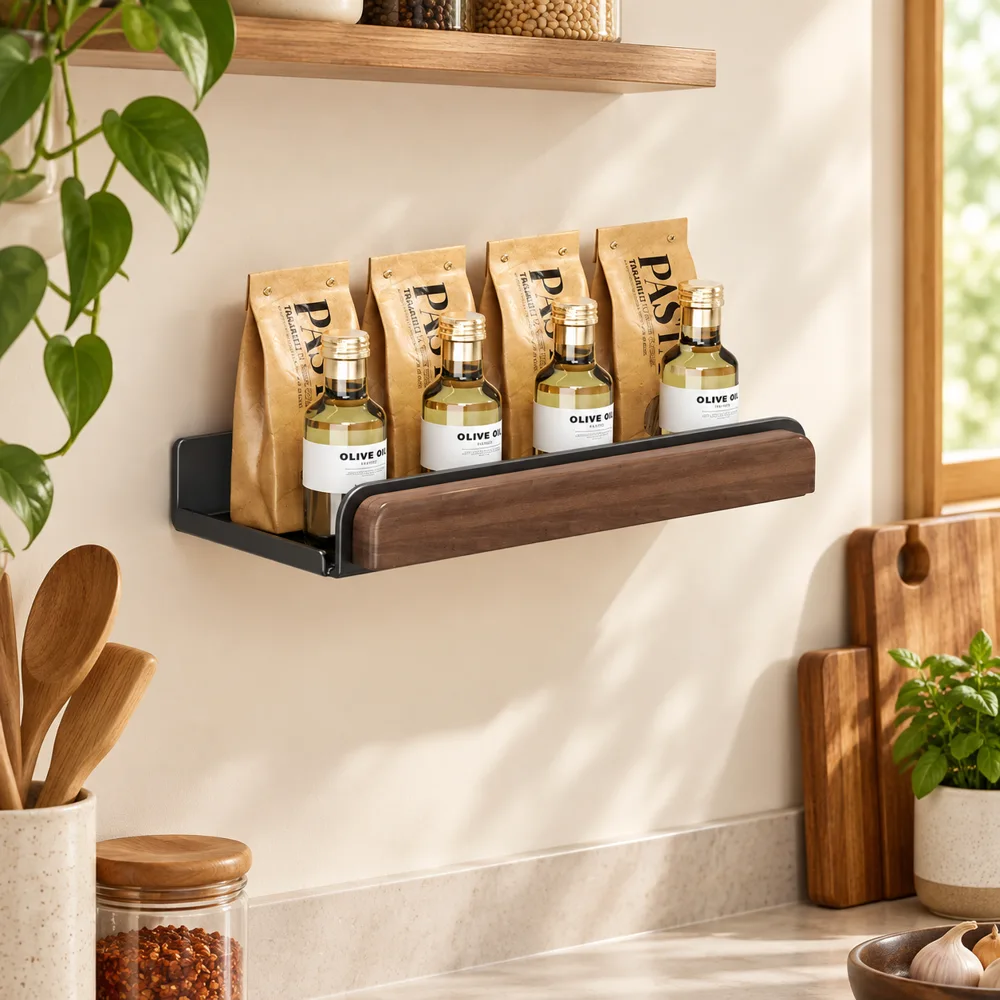 Minimal Wall-Mounted Spice Shelf (40 cm)