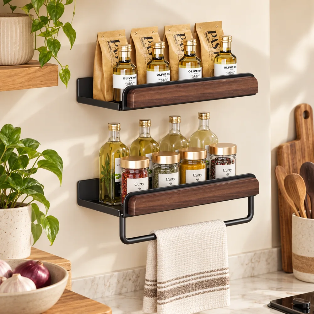 Double tier Wall Spice Shelf (30 cm)