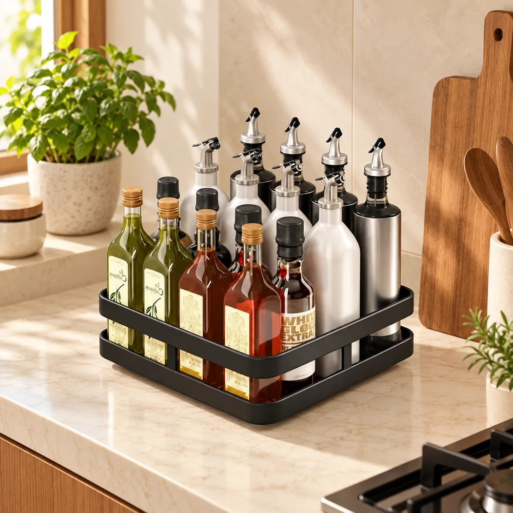 Black Square Rotating Spice Organiser