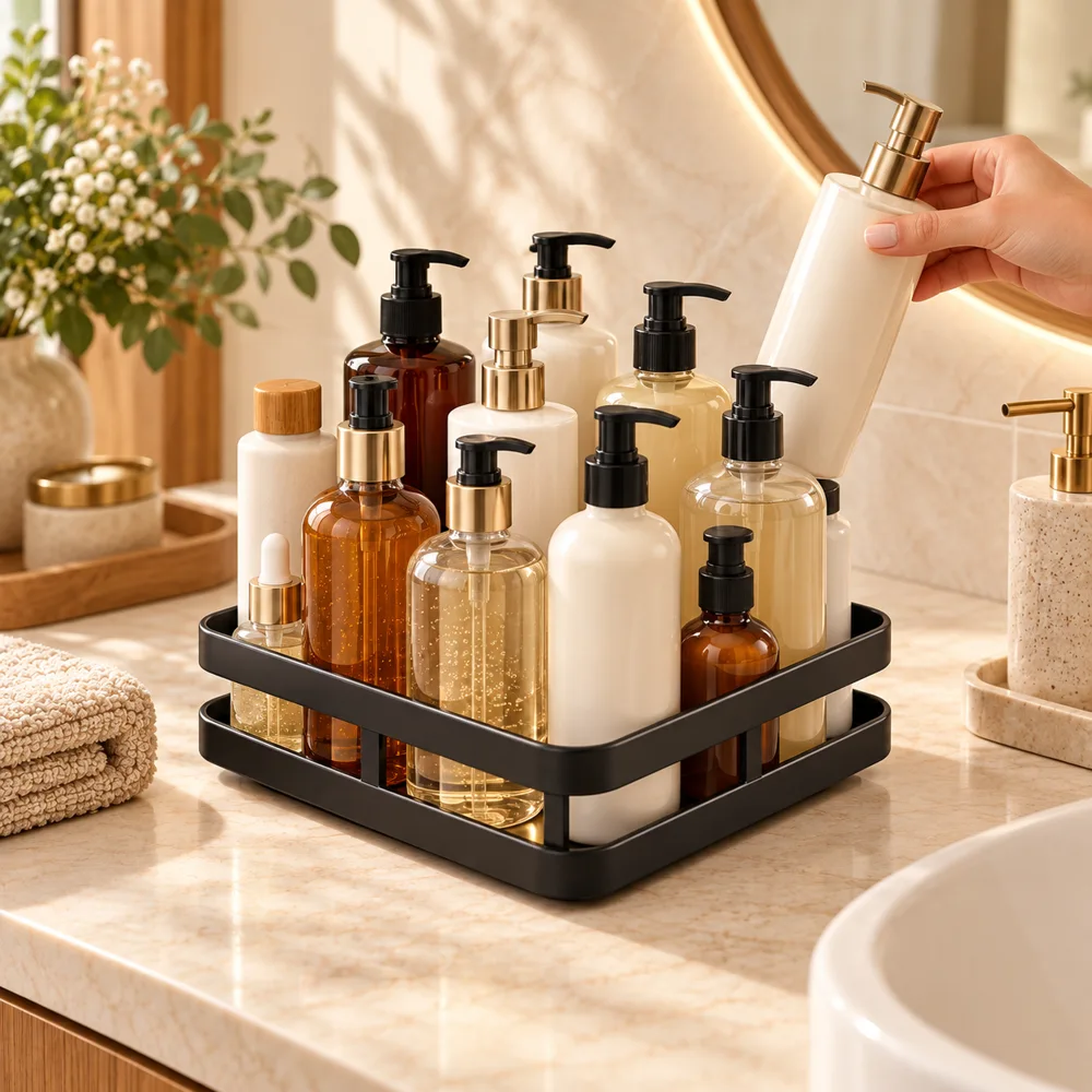 Black Square Rotating Spice Organiser — Ready for your space