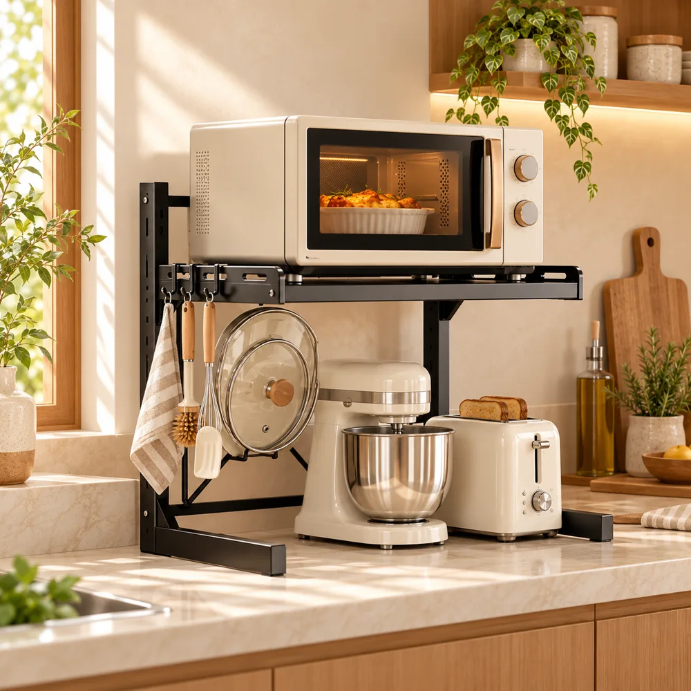Adjustable Appliance Rack Two-Tier Frame — Form and function