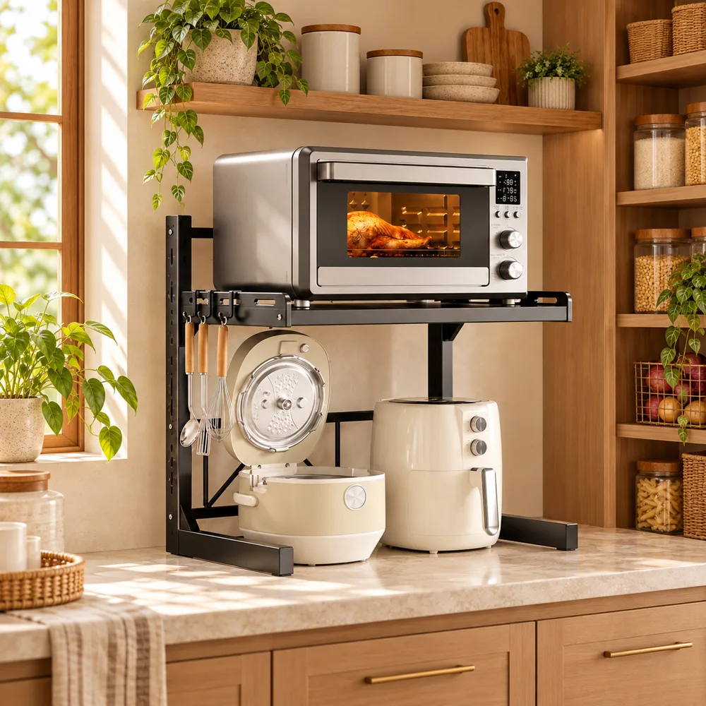 Adjustable Appliance Rack Two-Tier Frame detail