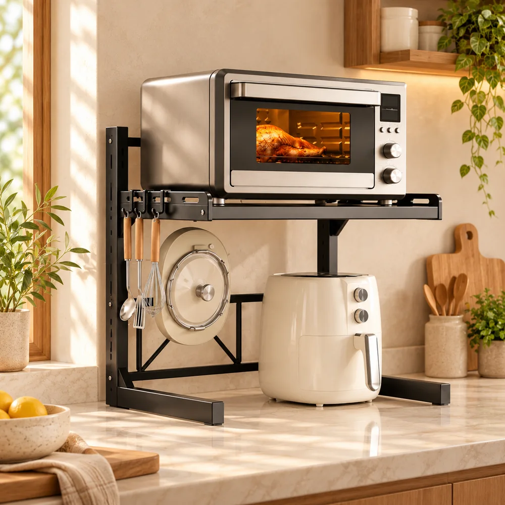 Adjustable Appliance Rack Two-Tier Frame styled view