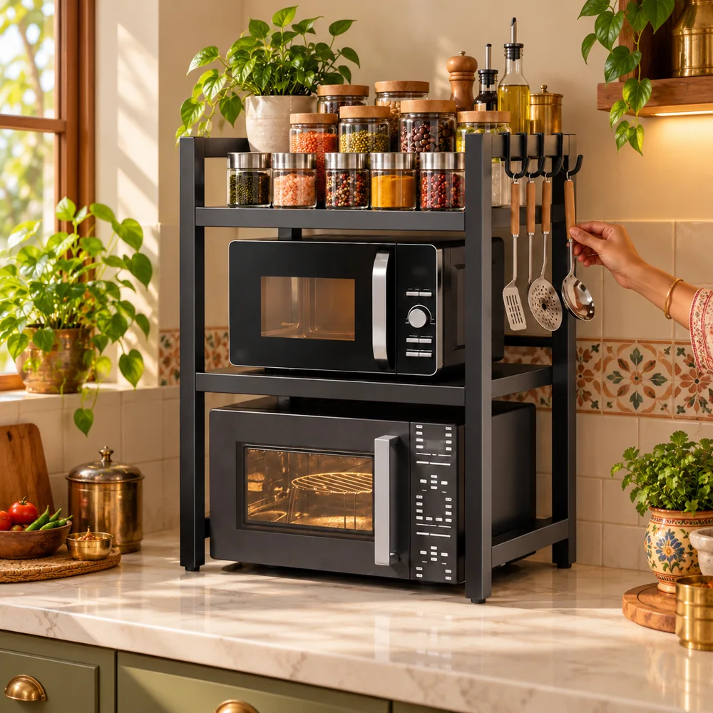 Extendable Appliance Shelf Double Shelf — Form and function