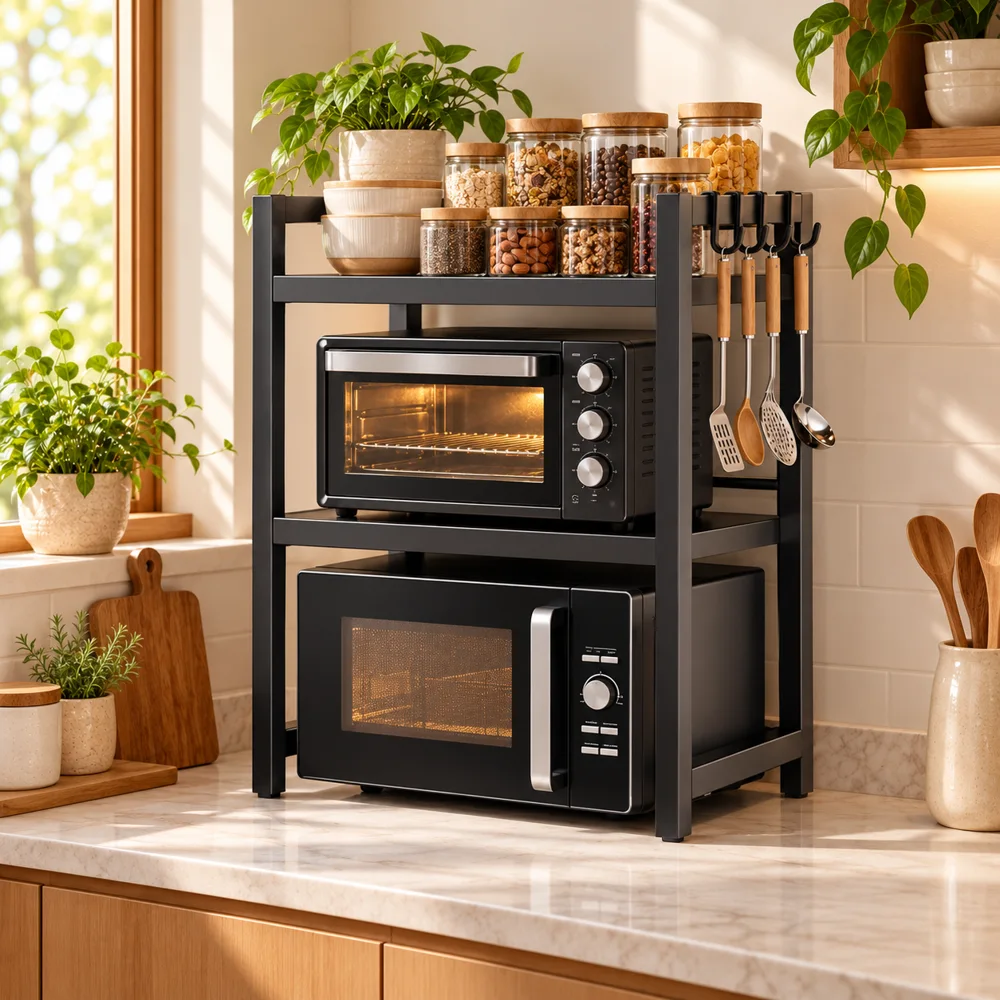 Extendable Appliance Shelf Double Shelf styled view