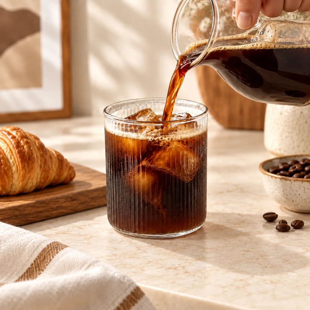 Classic Ribbed Glass Tumbler (300 ml) — Everyday setup