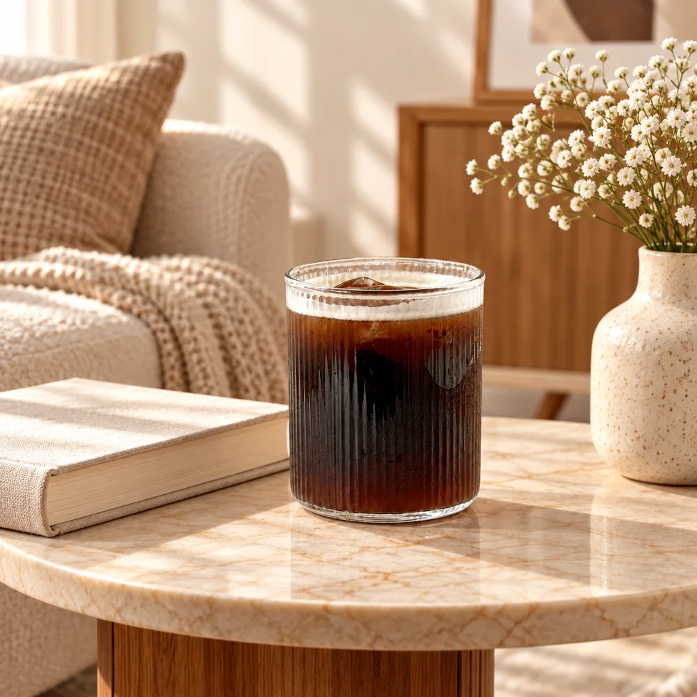 Classic Ribbed Glass Tumbler (300 ml) — Ready for your space