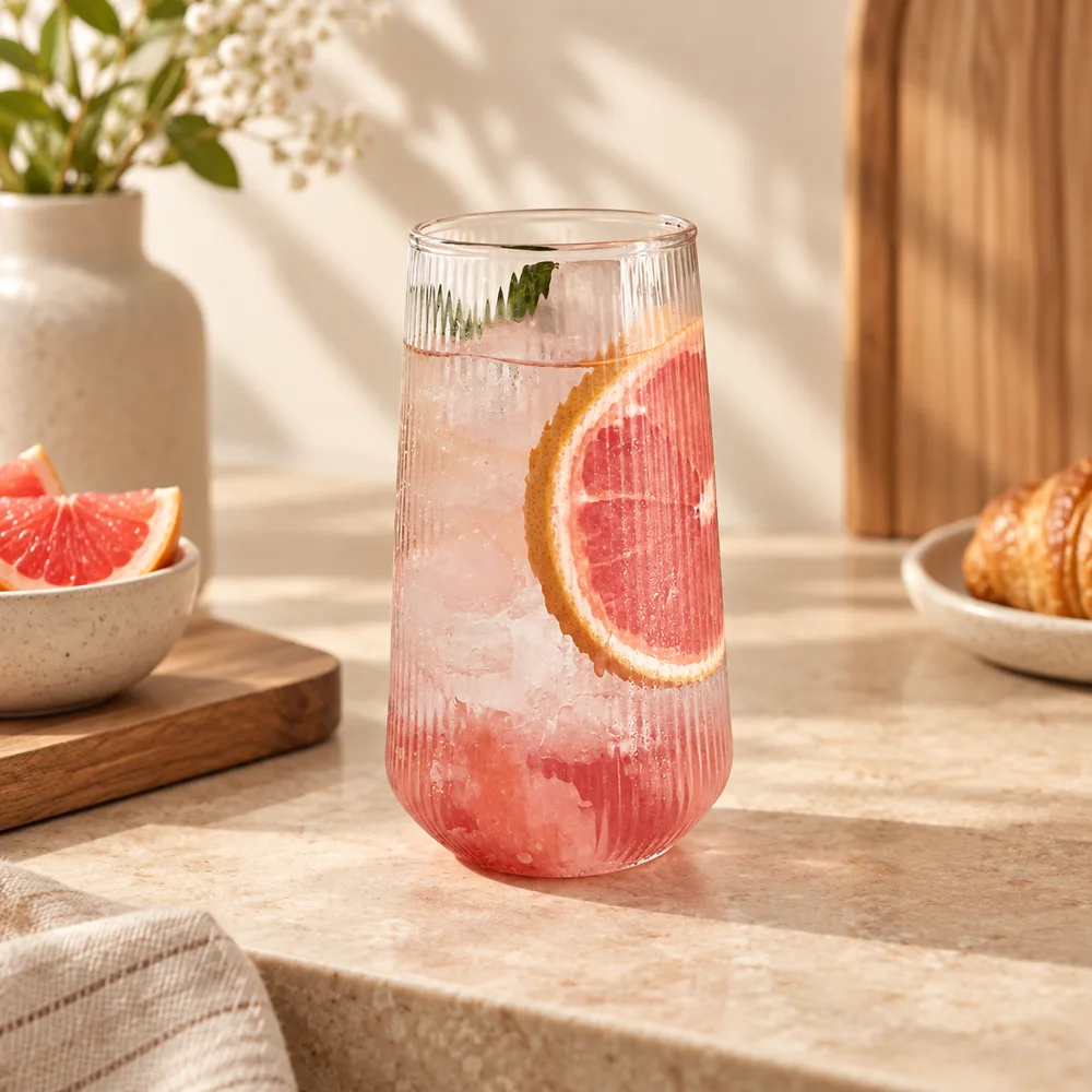 Large Ribbed Everyday Glass (500 ml)