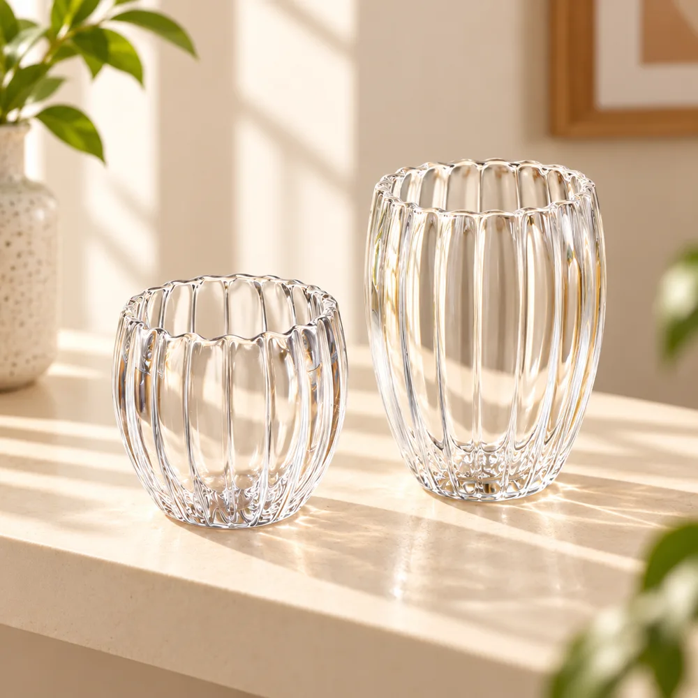 Ribbed Double-Wall Oval Glass (250 ml) styled view