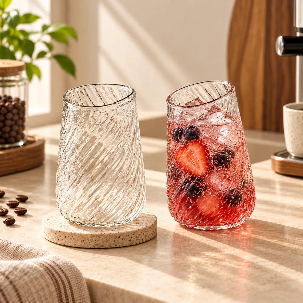 Whirl Iced Coffee Glass Tall (400 ml) styled view