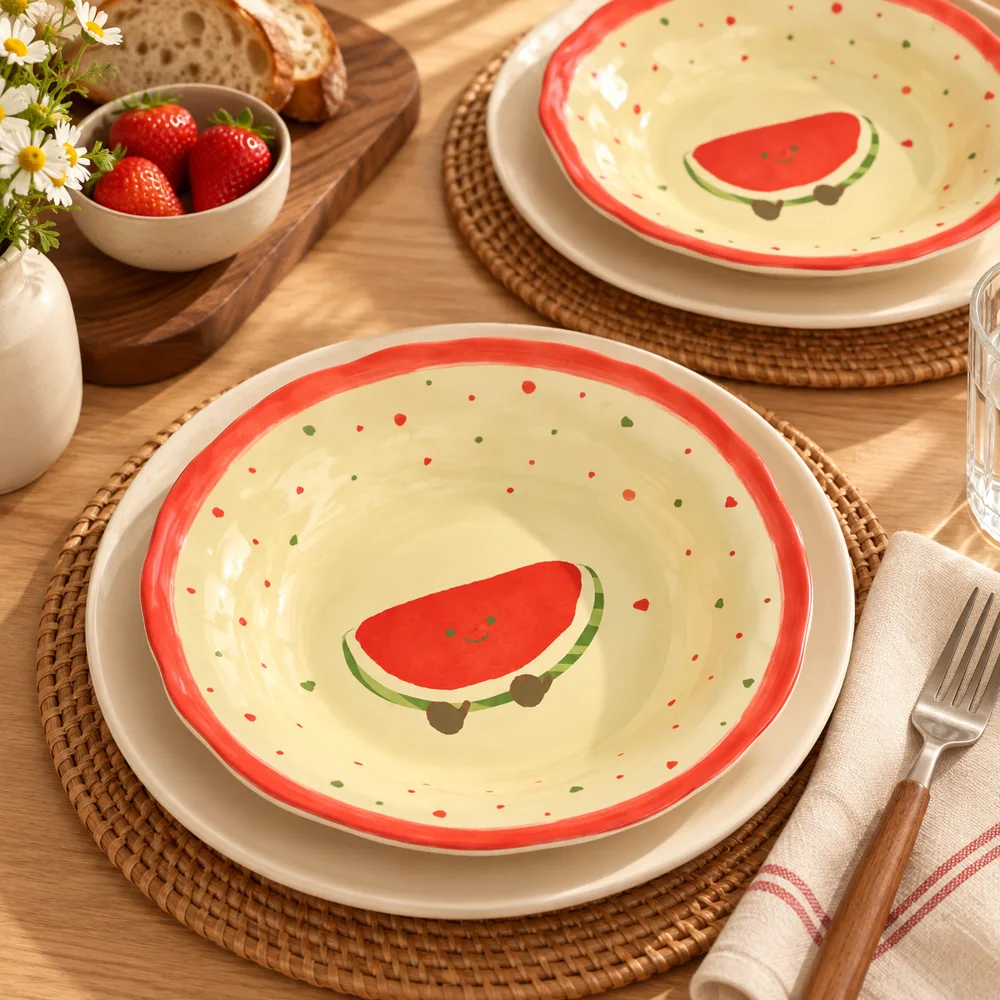 Watermelon Ceramic Side Plate (8 Inch) — Ready for your space
