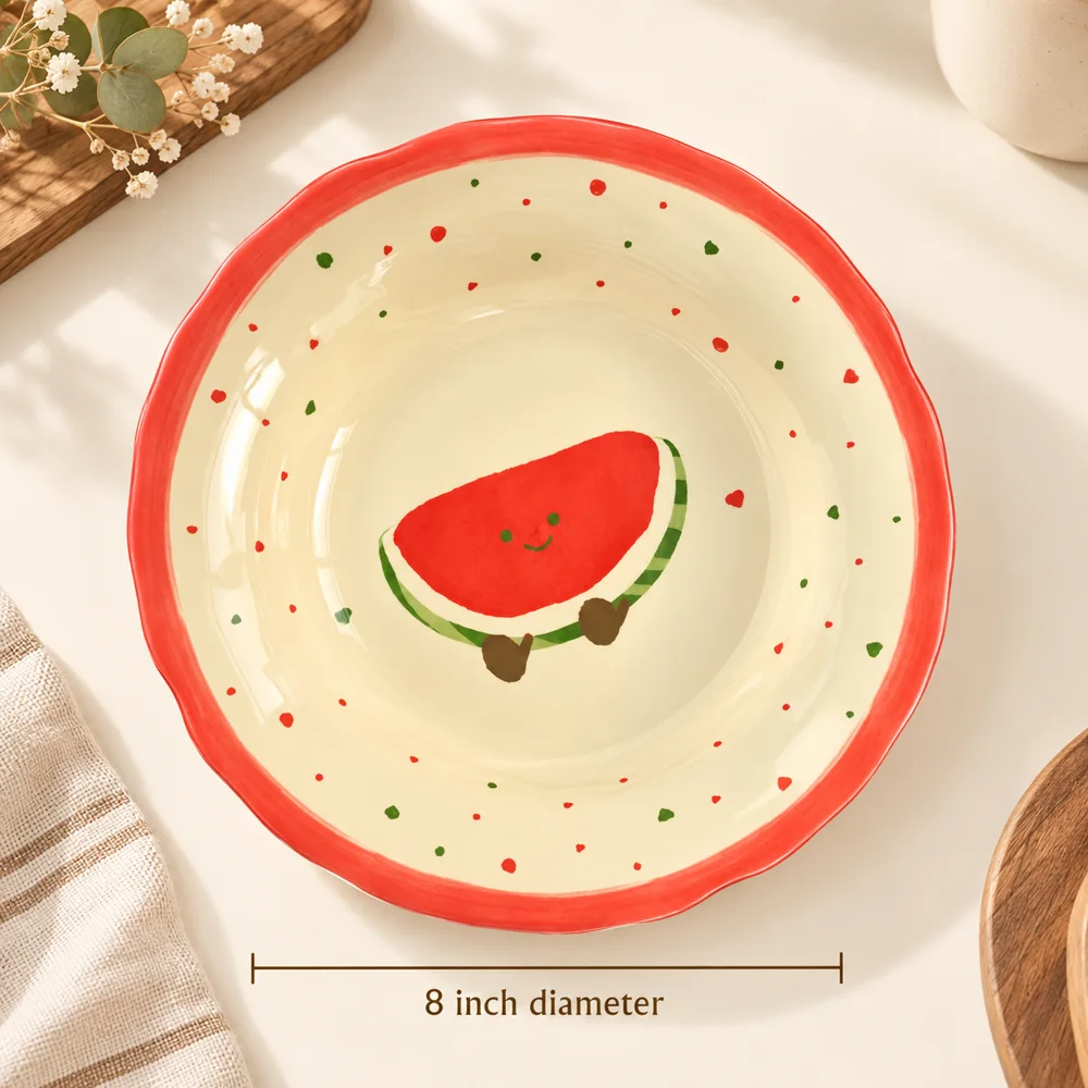 Watermelon Ceramic Side Plate (8 Inch) detail