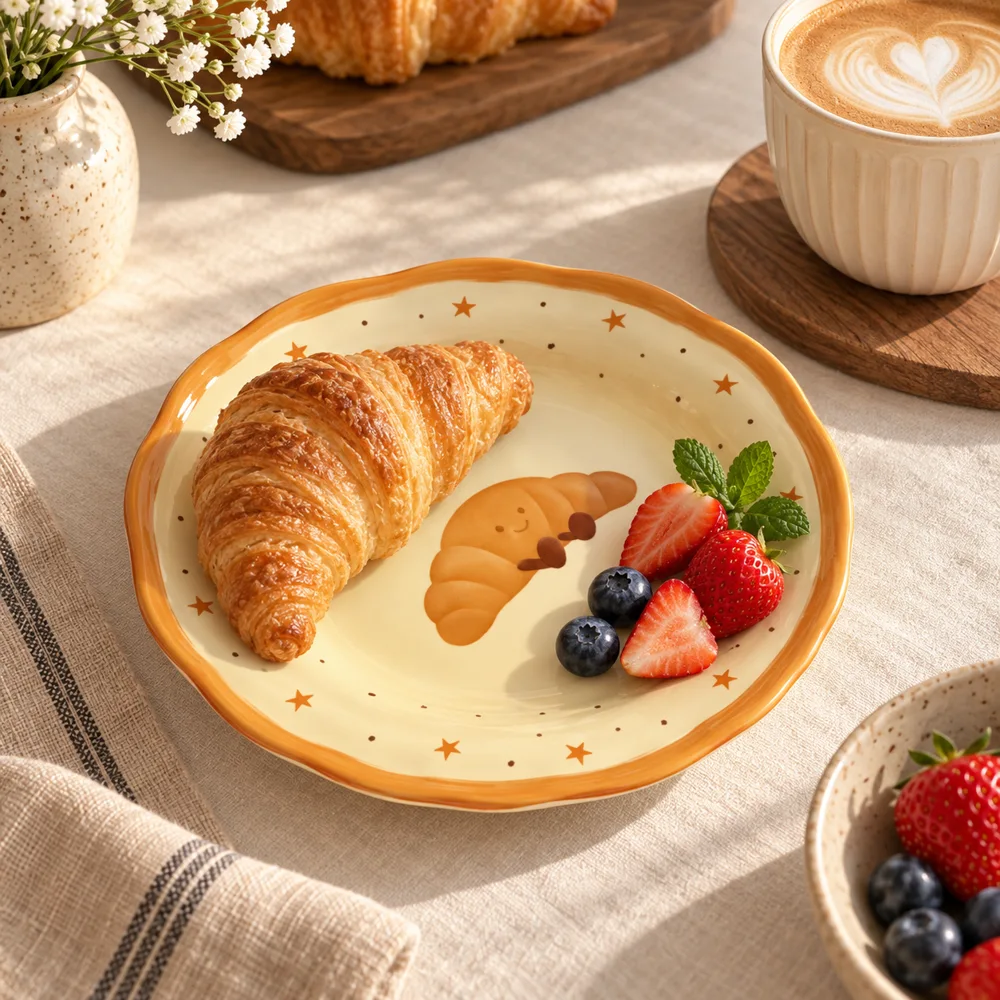 Croissant Ceramic Side Plate (8 Inch)