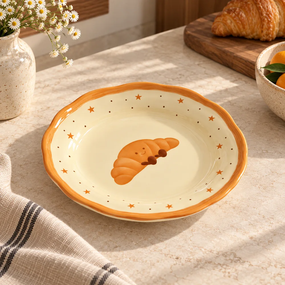 Croissant Ceramic Side Plate (8 Inch) — Ready for your space