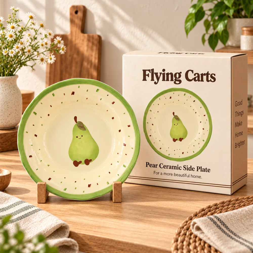 Pear Ceramic Side Plate (8 Inch) styled view