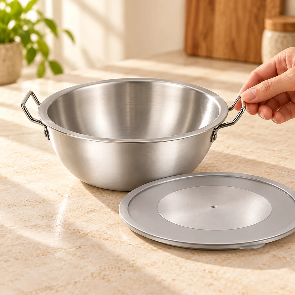 Silver Handled Snack Bowl with Lid (17 cm & Lid) — Ready for your space