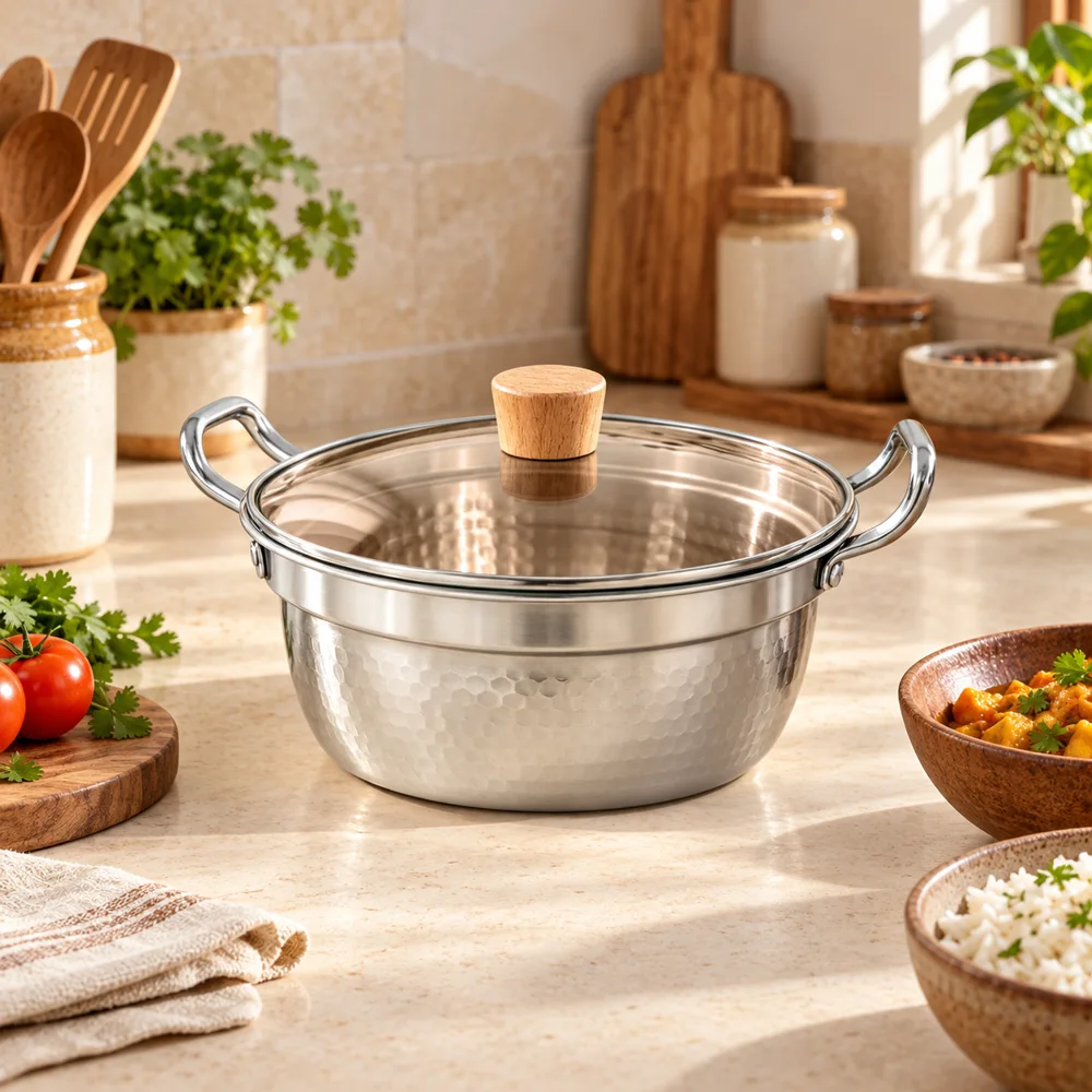 Lidded Steel Sukiyaki Pot (20 cm & Lid)