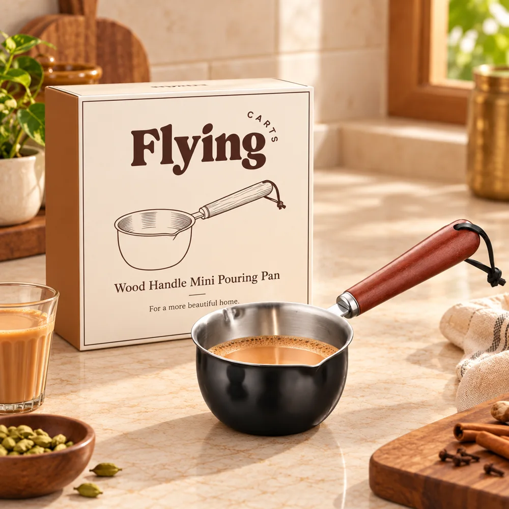 Wood-Handle Mini Pouring Pan (10 cm) styled view