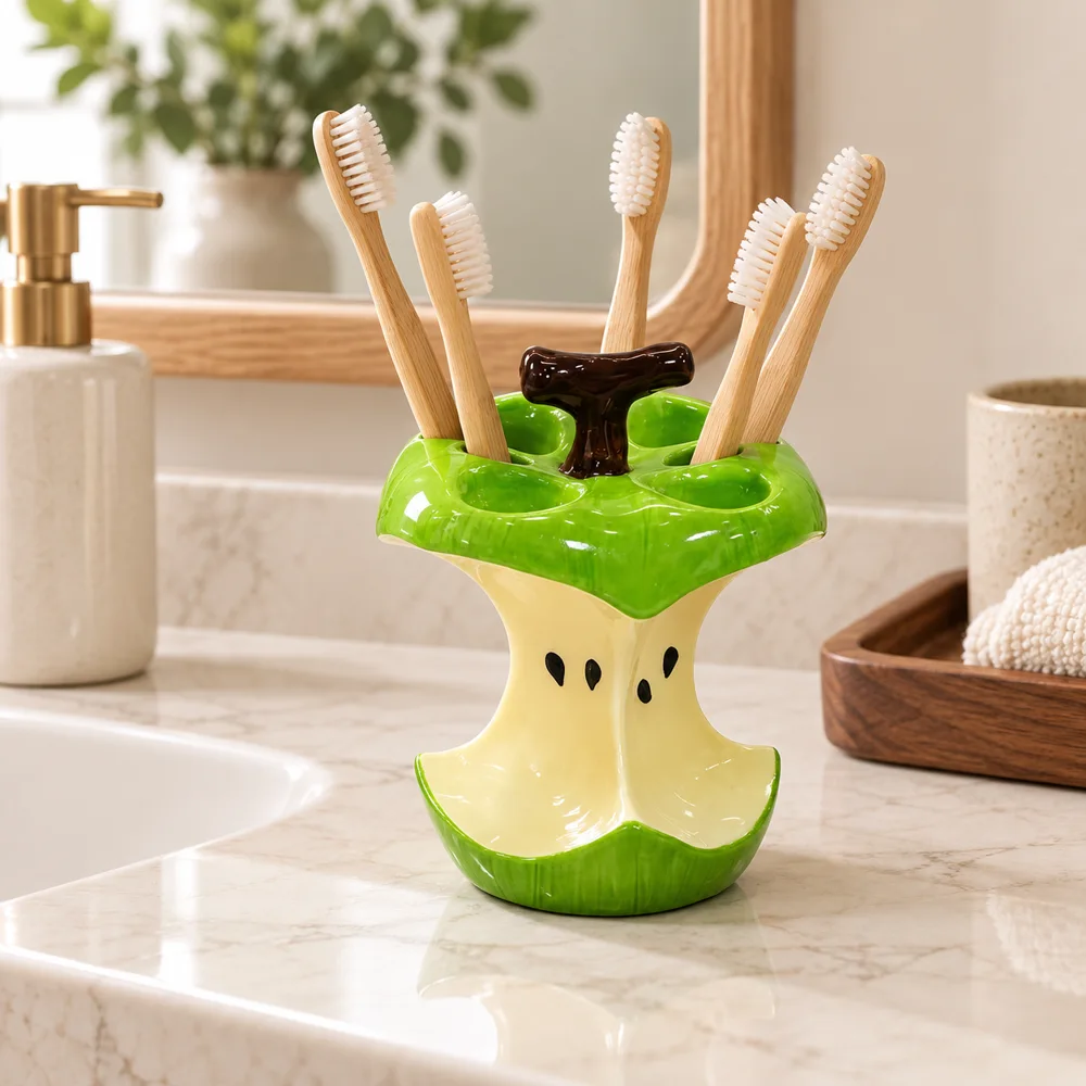 Apple Core Toothbrush Holder Manual Brushes (4 Slots)