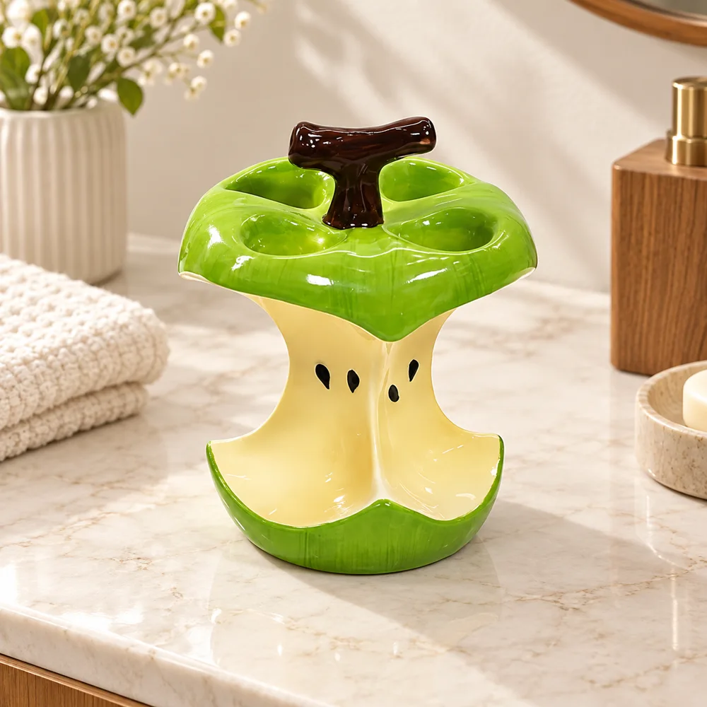 Apple Core Toothbrush Holder Manual Brushes (4 Slots) — Ready for your space
