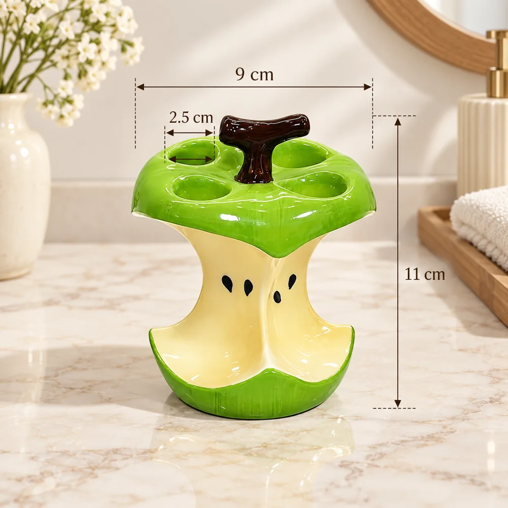 Apple Core Toothbrush Holder Manual Brushes (4 Slots) close view