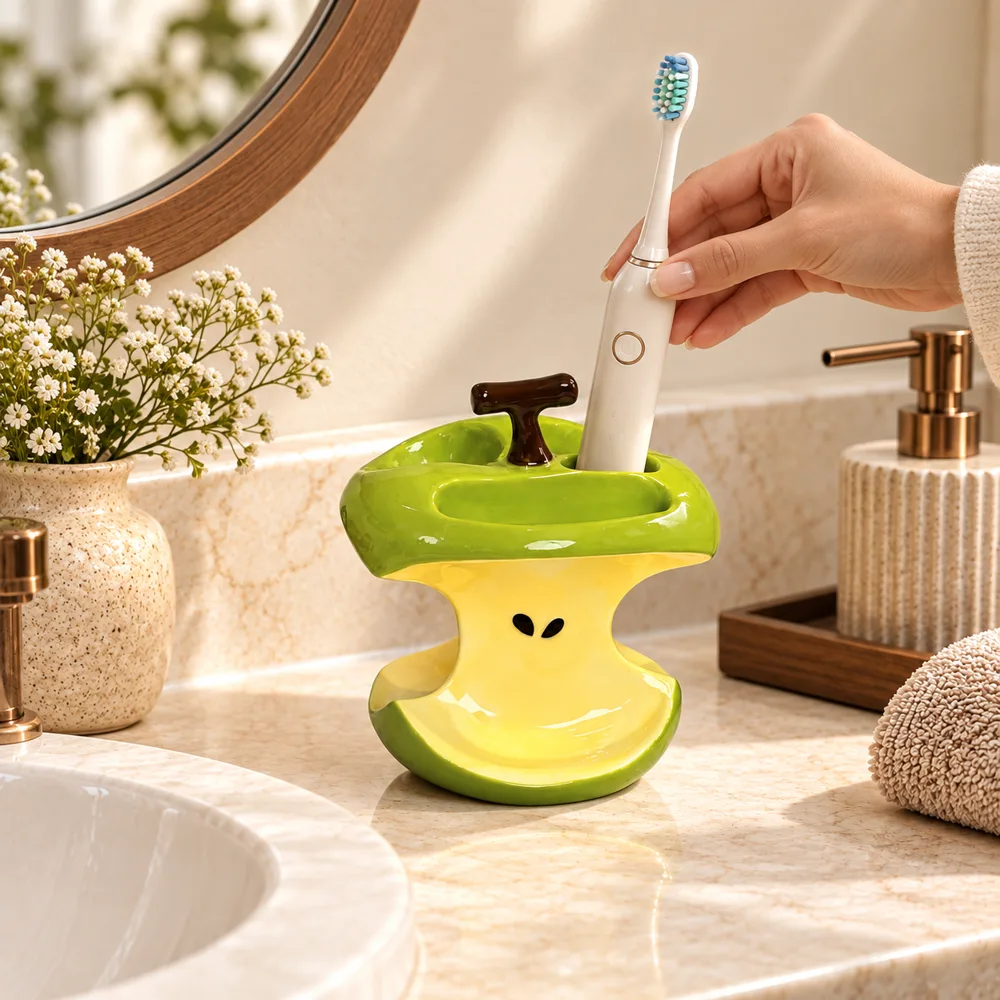 Apple Core Toothbrush Holder Electric Brushes (3 Slots) — Everyday setup