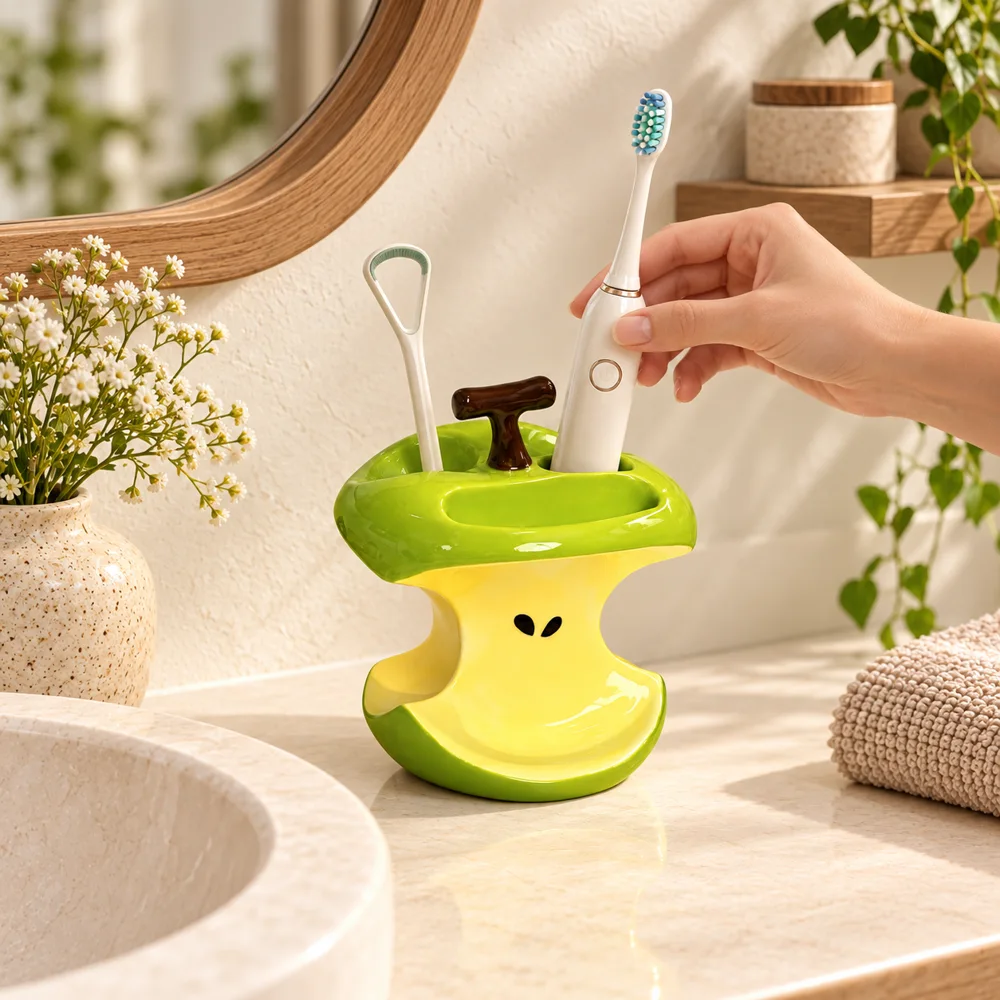 Apple Core Toothbrush Holder Electric Brushes (3 Slots) — Form and function