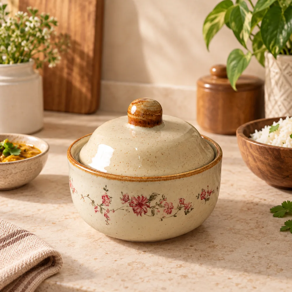 Sutang Blossom Lidded Ceramic Bowl (400 ml)
