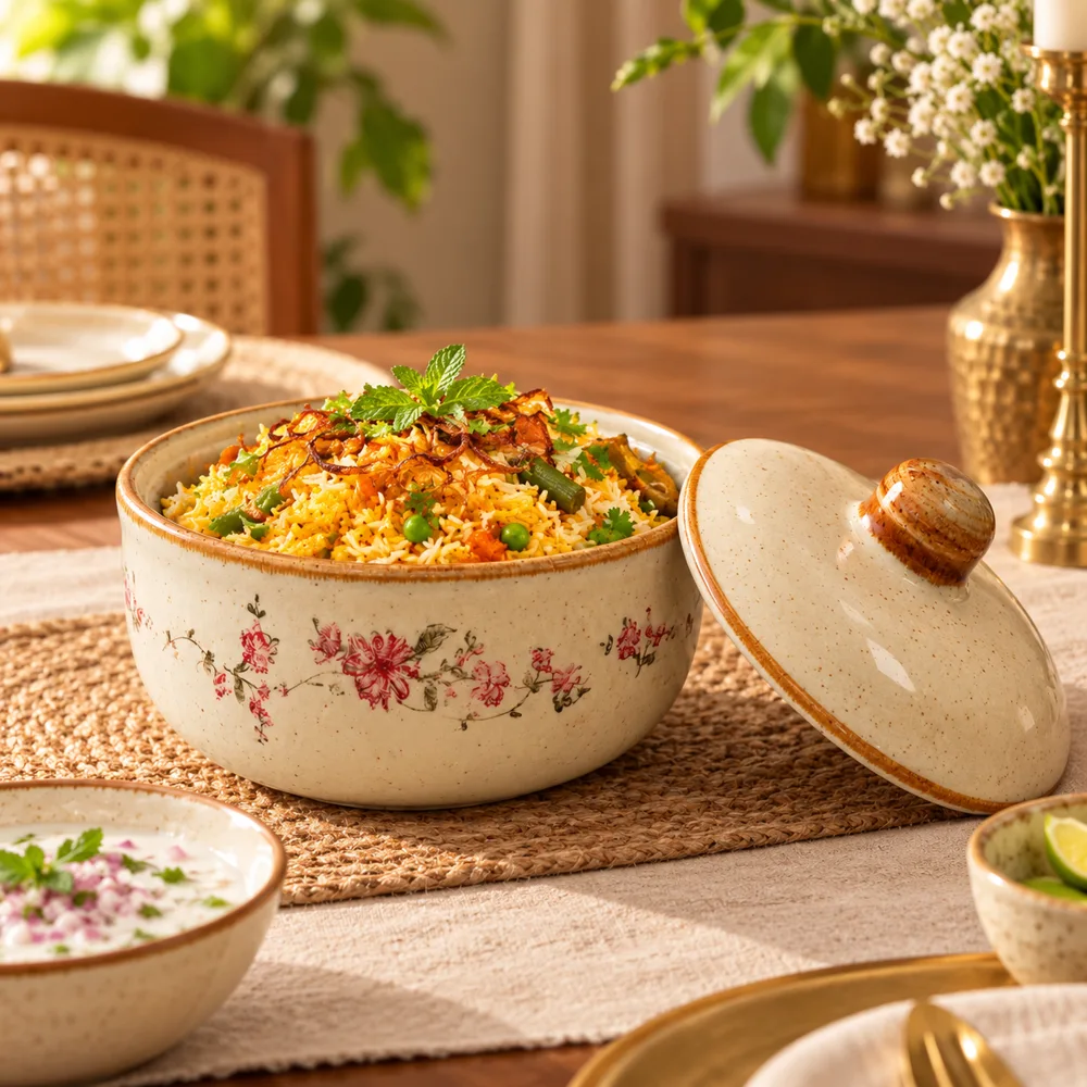 Sutang Blossom Lidded Ceramic Bowl (400 ml) — Form and function