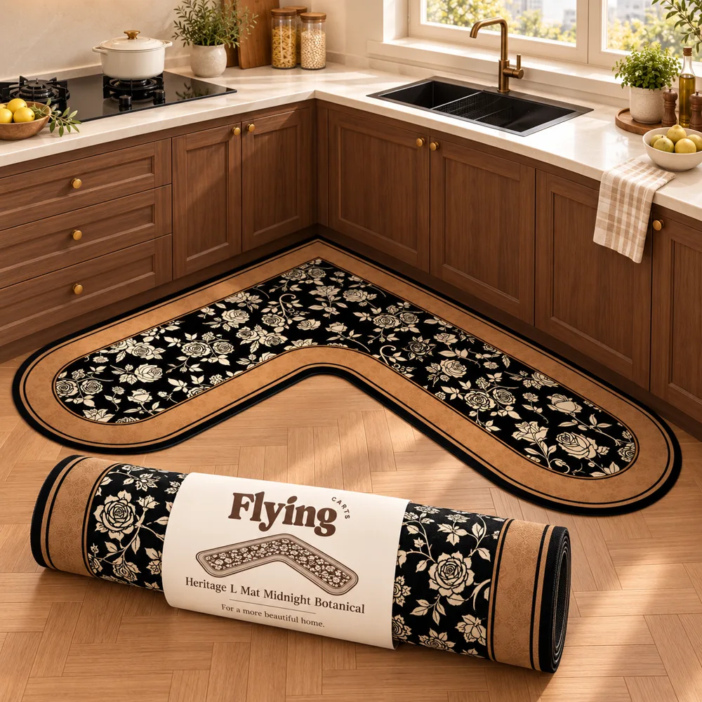 Heritage L Mat Midnight Botanical (90 × 90 × 45 cm) styled view
