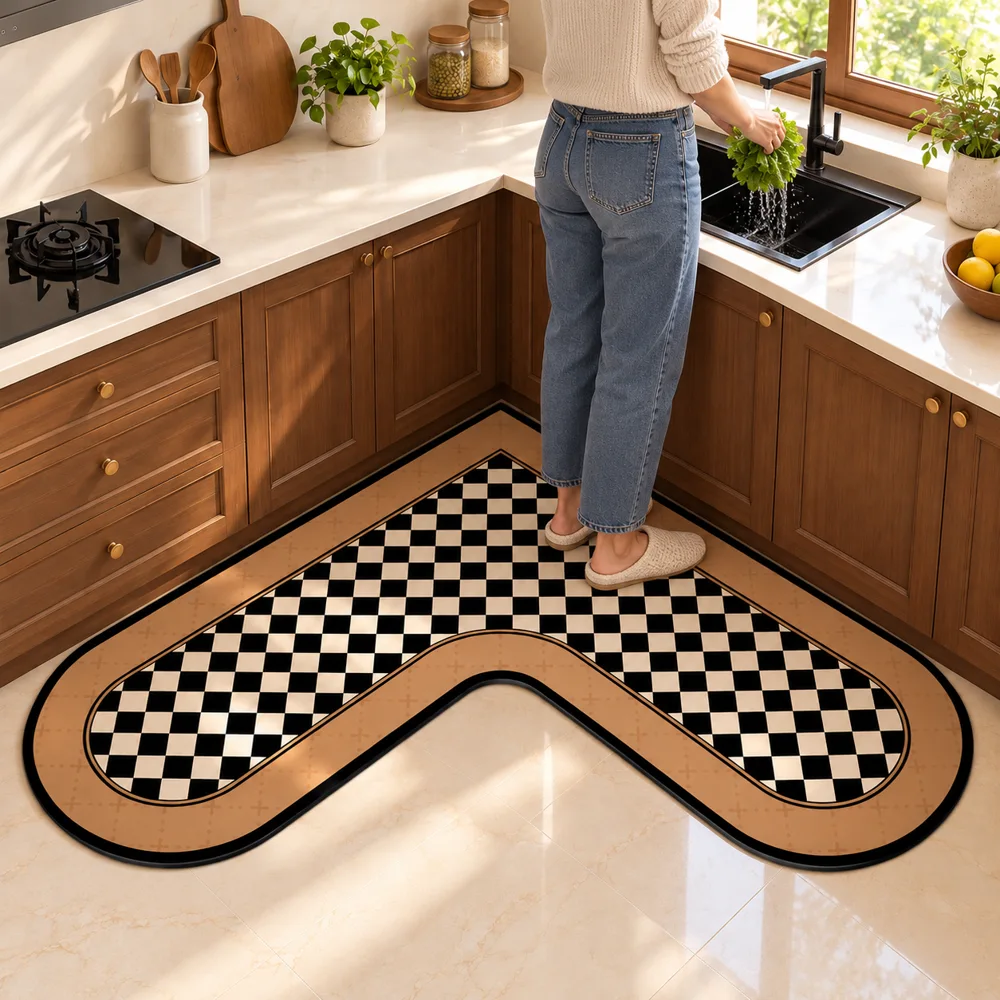 Heritage L Mat Classic Checker (90 × 90 × 45 cm) — Everyday setup