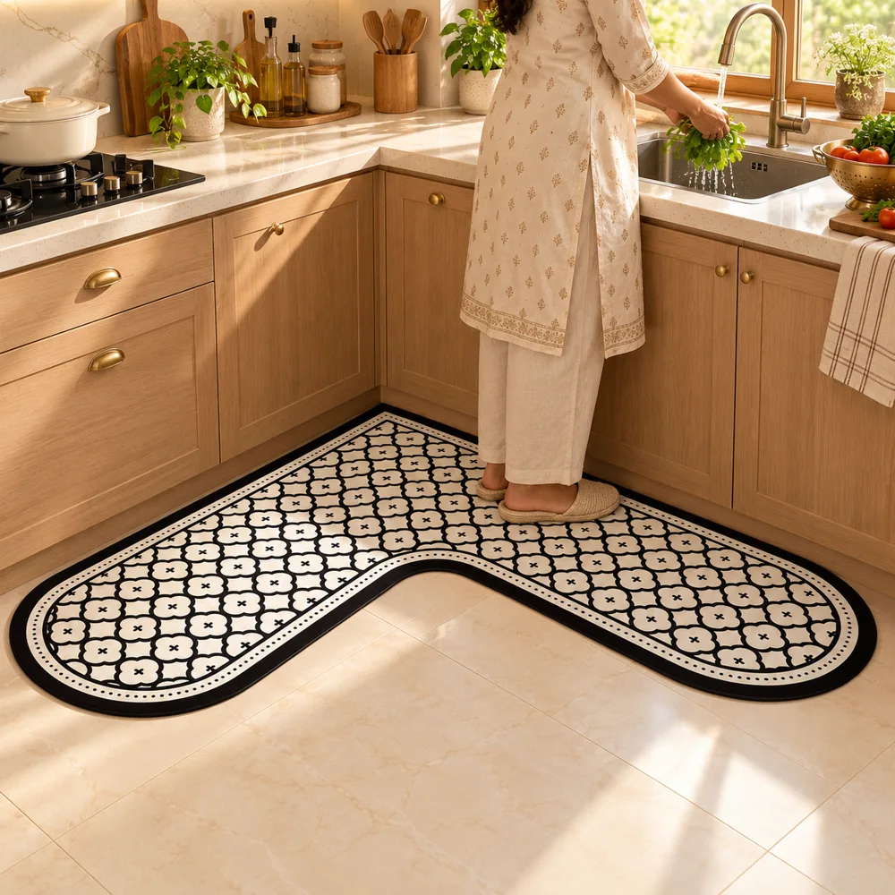 Maison L Mat Diamond Lattice (120 × 120 cm) in use