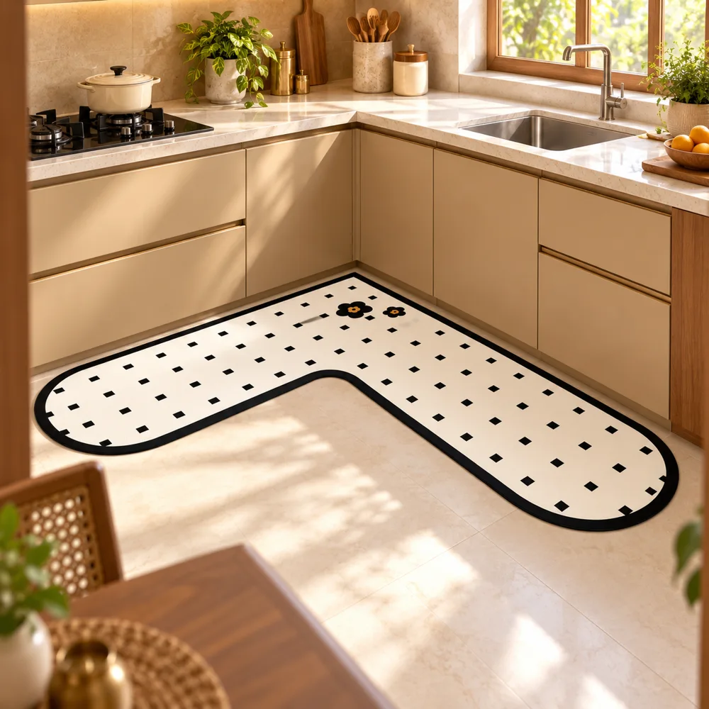 Maison L Mat Corner Blossom (120 × 120 cm) — Form and function