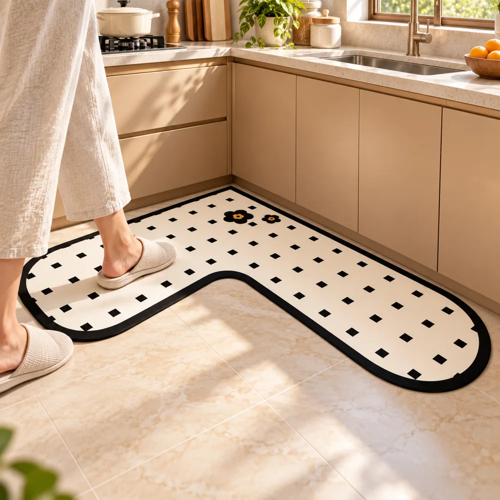 Maison L Mat Corner Blossom (120 × 120 cm) close view