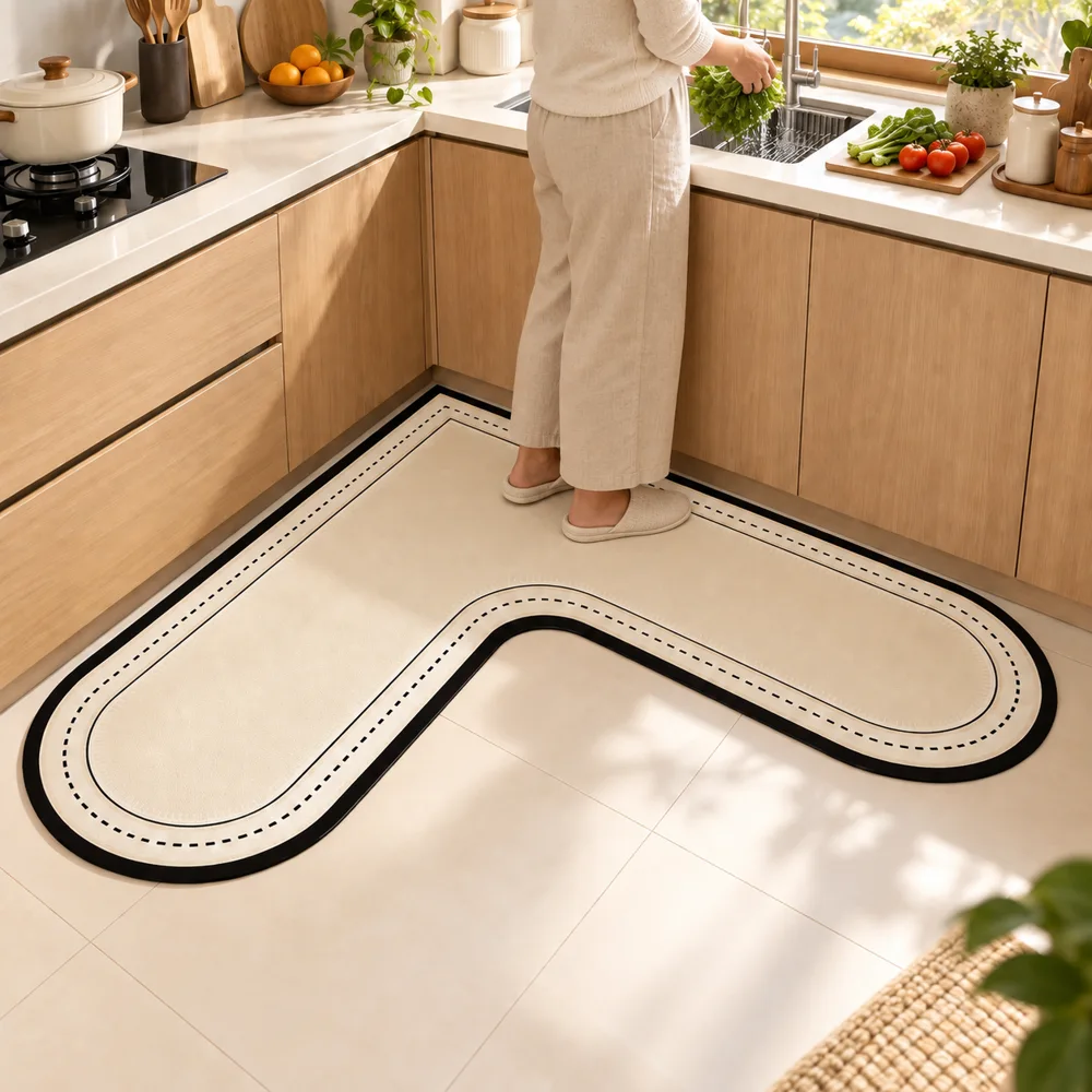Maison L Mat Tailored Border (120 × 120 cm) in use